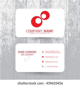 vector Modern simple light business card template with flat user interface on gray background