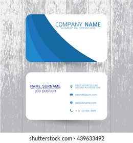 vector Modern simple light business card template with flat user interface on gray background