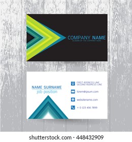 vector Modern simple light business card template with flat user interface on gray background