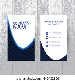 vector Modern simple light business card template with flat user interface on gray background