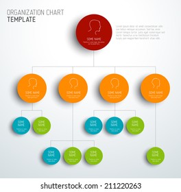 Vector Modern And Simple Organization Chart Template With Profiles