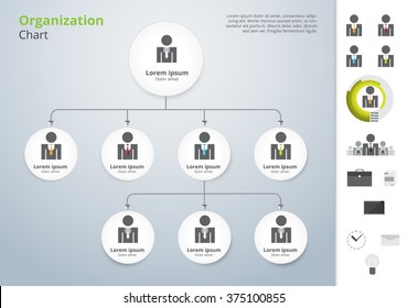 Vector modern and simple organization chart template. vector illustration.