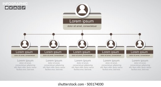 Vector modern and simple organization chart template. vector illustration.