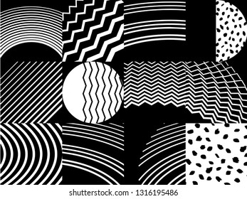 Vector modern simple shapes template cover design. Wthite and black illustration
