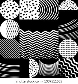 Vector modern simple shapes template cover design. Wthite and black illustration