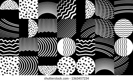 Vector modern simple shapes template cover design. Wthite and black illustration