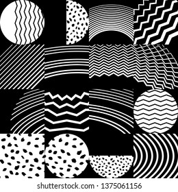 Vector modern simple shapes template cover design. Wthite and black illustration