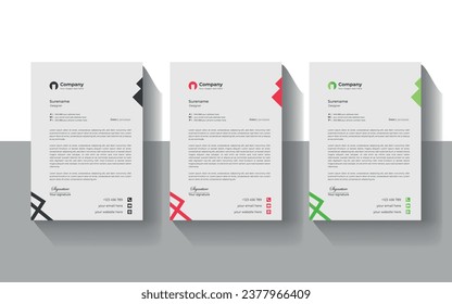 Vector Modern Simple Unique Medical New Minimalist Elegant Corporate Letterhead Design in Professional Style.