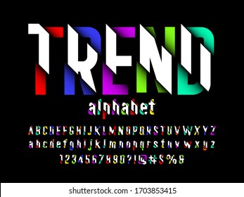 Vector of modern sliced style alphabet design
