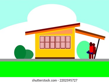 vector modern small house used for making pictures with a house as a composition. small family pictures