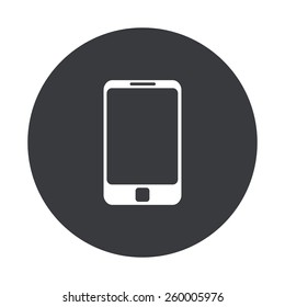 Vector modern smartphone gray circle icon on white background