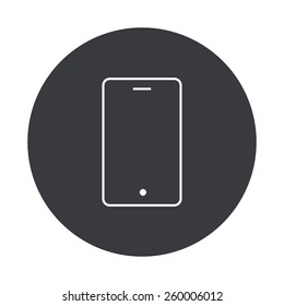 Vector modern smartphone gray circle icon on white background