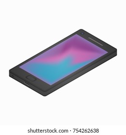 Vector modern smartphone icon. Isometric view.