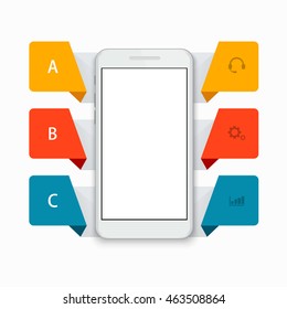 Vector modern smartphone infographics background. Eps10