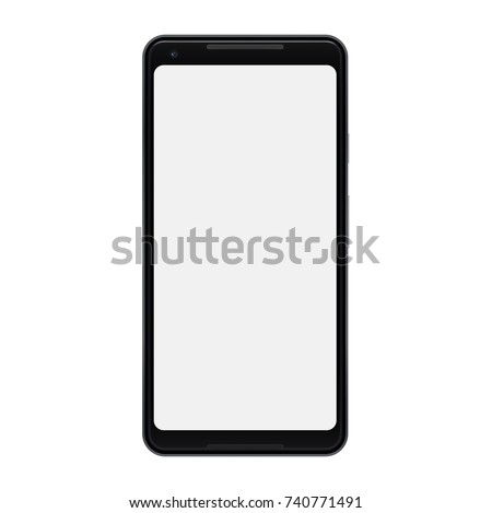 Vector Modern smartphone isolated. Mobile phone with blank screen. Cell phone mockup design.