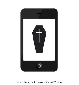 Vector modern smartphone isolated on white background. Technology icon