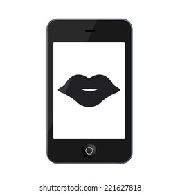 Vector modern smartphone isolated on white background. Technology icon
