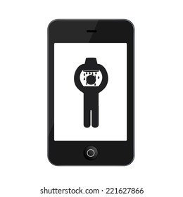 Vector modern smartphone isolated on white background. Technology icon