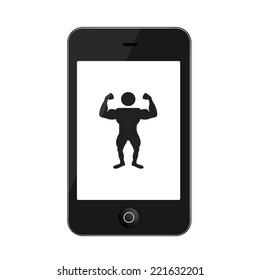 Vector modern smartphone isolated on white background. Technology icon