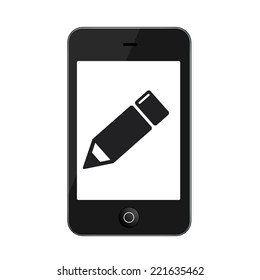 Vector modern smartphone isolated on white background. Technology icon