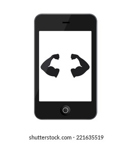 Vector modern smartphone isolated on white background. Technology icon