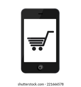 Vector modern smartphone isolated on white background. Technology icon