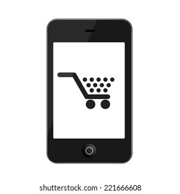 Vector modern smartphone isolated on white background. Technology icon