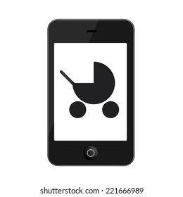 Vector modern smartphone isolated on white background. Technology icon