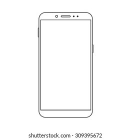 Vector moderno smartphone aislado en fondo blanco