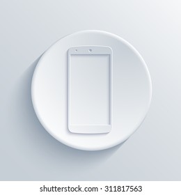 Vector modern smartphone light circle icon. Eps10