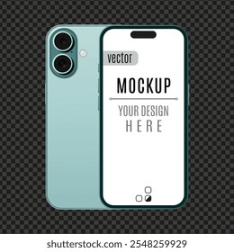 Vector modern smartphone mock-up with screen