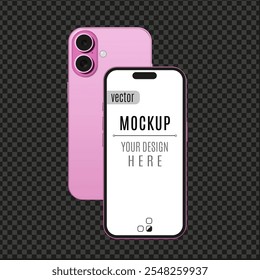 Vector modern smartphone mock-up with screen