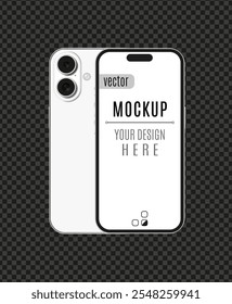 Vector modern smartphone mock-up with screen