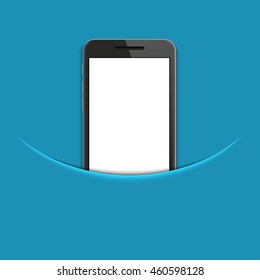 Vector modern smartphone on blue background. Eps10