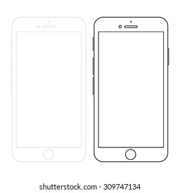Vector modern smartphones isolated on white background