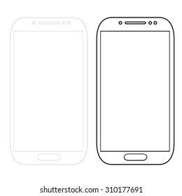 Vector modern smartphones isolated on white background