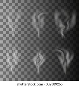 Vector modern smoke set on gray background