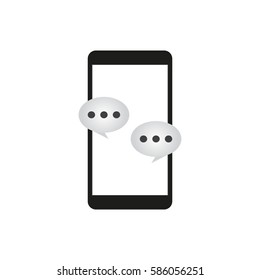 Vector modern sms or message icons on mobile phone.