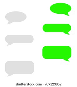 Vector modern sms or message icons. Bubble speech set on white background, stock vector illustration