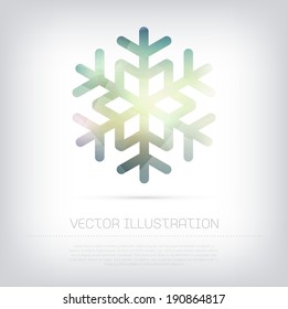Vector modern snowflake icon with colorful trendy and modern polygonal texture