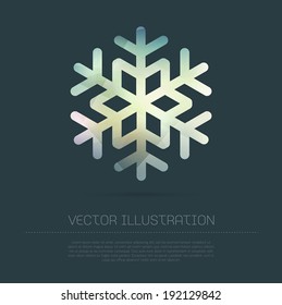 Vector modern snowflake icon with colorful trendy and modern polygonal texture