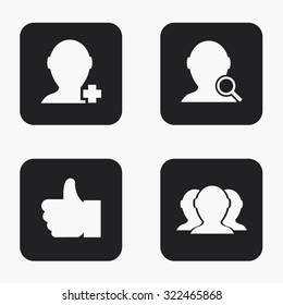 Vector modern social network  icons set on white background
