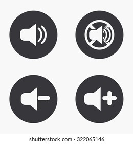 Vector modern sound icons set on white background