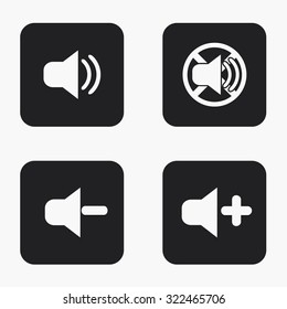 Vector modern sound icons set on white background