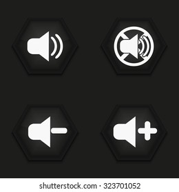 Vector modern sound icons set on background