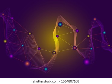 vector modern sphere and network connection lines for brochure banner and publication
