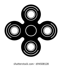 Vector modern spinner black icon on white background. Logo symbol