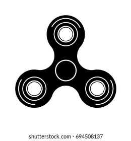 Vector modern spinner black icon on white background. Logo symbol