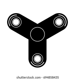 Vector modern spinner black icon on white background. Logo symbol