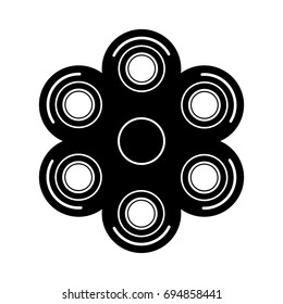 Vector modern spinner black icon on white background. Logo symbol